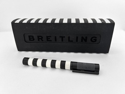 Breitling Black White Stripe Novelty Logo Ballpoint Pen, New in Box
