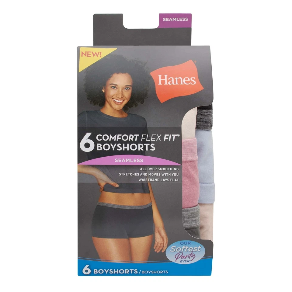 Hanes Women's Seamless Underwear Pack, Comfort Flex Fit Boyshort, Size S-2XL - Image 2 of 4