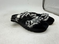 Koolaburra by UGG Furr-Ah Sandals Women's Black White Zebra Print Faux Fur - 10