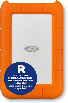 Lacie Rugged 1TB Tragbare Externe Festplatte, 2.5 Zoll, PC & Mac, Inkl. USB-C W/