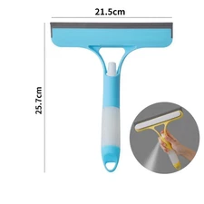 3 in 1 Window Cleaning Squeegee Multi Function Glass Mirror Wiper with Spray