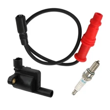 Fit For Polaris Ranger 500 4x4 Ignition Coil W/ Wire Cap & Spark Plug 2008-2012