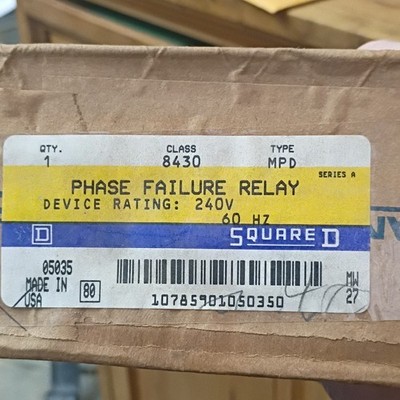 Square D 8430MPD Phase Failure Relay 240V Industrial Application
