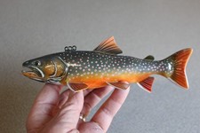 John Pususta Wood Carved Bull Trout Fish Spearing Decoy