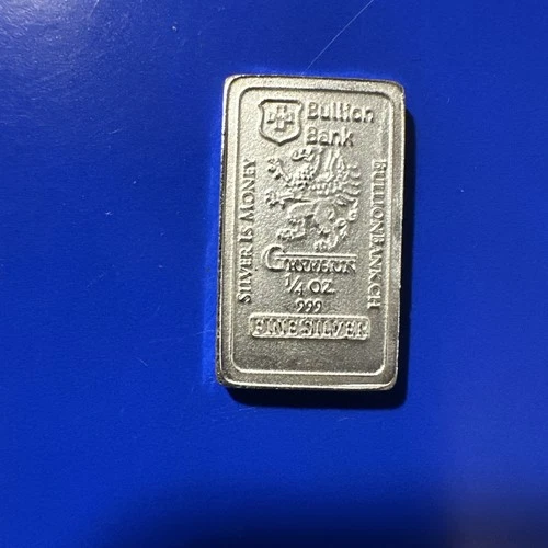 Bullion Bank GRYPHON - 1/4 Troy Oz .999 Fine Pure Silver Fractional Bar . #26120