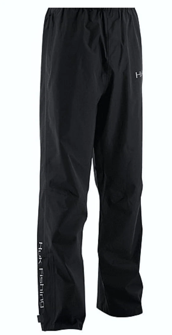 HUK CYA Packable Black Waterproof Windproof Fishing Rain Pants NEW Mens Sz 3XL