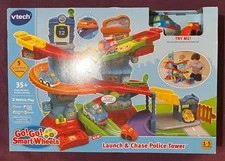 NIB VTech Go! Go! Smart Wheels Launch & Chase Police Tower Playset with extra