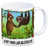 Kaffeebecher Mit Faultier PäRchen Dschungelmotiv Und Spruch: Du Bist Mein