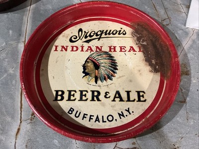 Vintage Iroquois Indian Head Beer and Ale Metal Tray