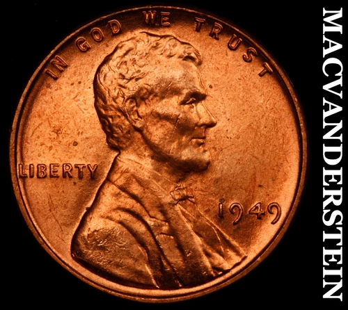 1949 Lincoln Cent- Red- Choice Gem Brilliant Uncirculated++++ Luster #J3237
