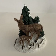 St Nicholas Square Tree with Deer Village Collection Accessory w/Box 2003