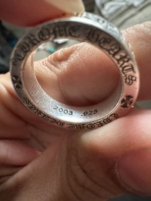 Chrome Hearts Style Forever Spacer Silver Ring Size 8.5 US 9.5