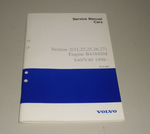 Service Manual Volvo S 40 / V 40 ab 1998 Engine B 4184 SM ab Baujahr 1998 - 第 1/1 張圖片