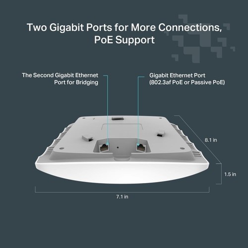 TP-Link AC1350 Wireless MU-MIMO Gigabit Ceiling Mount Access Point (Festa F52) - Picture 5 of 8