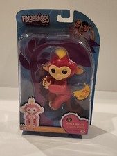 Authentic FINGERLINGS Interactive Baby Monkey Bella Finger Toy Pink/Yellow Hair