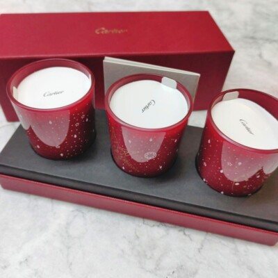 カルティエ キャンドル3個セット ギフトボックス付き CARTIER カルティエ ノベルティ アロマキャンドル 3個セット 新品