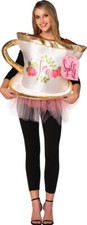 Women's Spill It Tea Cup Costume Tunic Funny Kitchen Teacup Halloween 3D