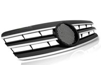 KüHlergrill Mercedes C-Klasse W203 Ab 2000 Bis 2007 Schwarz Chrom
