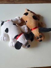 Vintage 2 Pound Puppies Newborn Pair Tonka Small 80's Plush 8" Dog Puppy