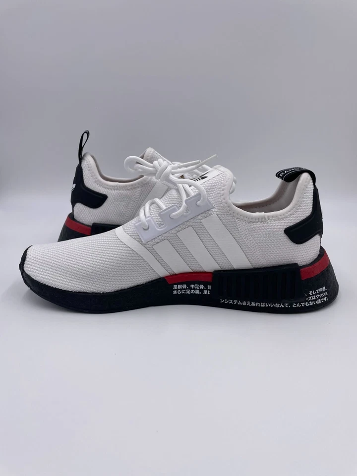 Adidas NMD R1 Nube Blanco Núcleo Negro Rojo Tejido Tenis Mujer HQ2069 Nuevo Foto 2 de 4