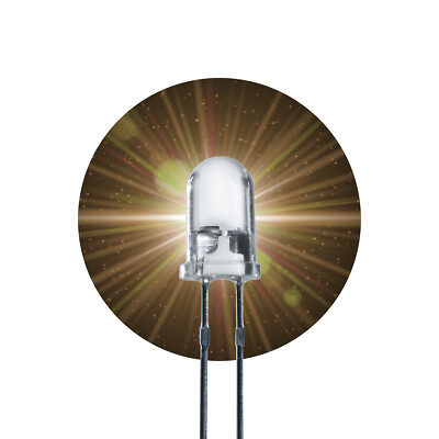 50x LED Leuchtdiode 5mm warm weiß 5000 mcd weiße Dioden rund warmweiß white