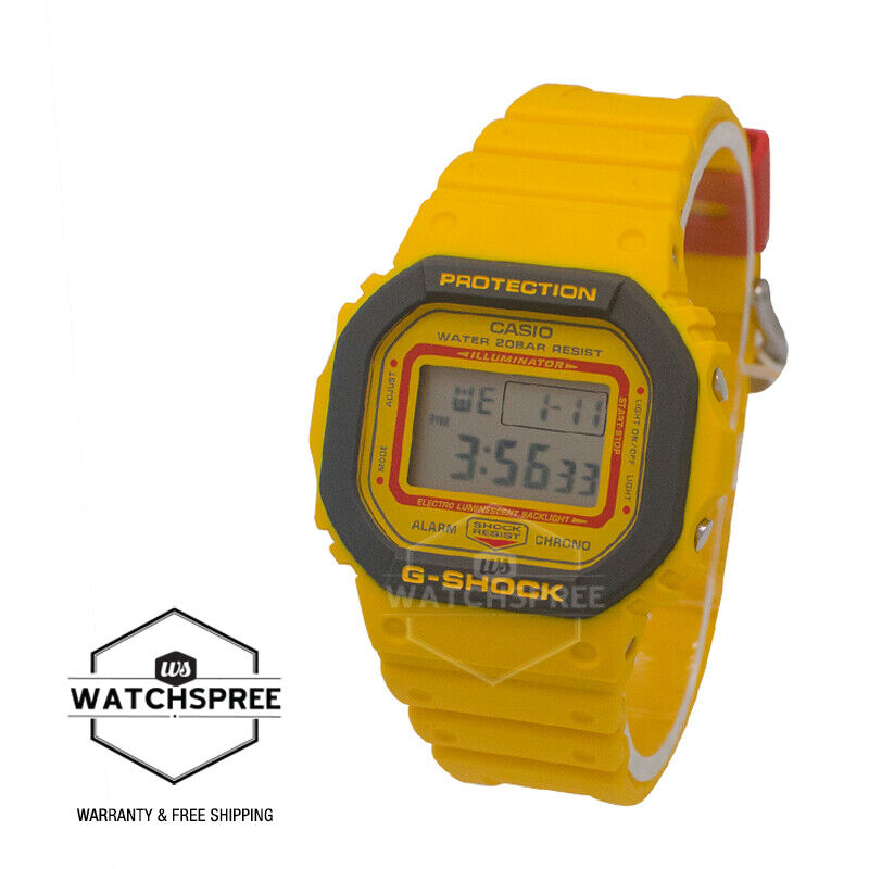 Casio G-Shock DW-5600 '90s Sports Series Yellow Resin Band Casio G-Shock DW-5600 '90s Sports Series Yellow Resin Band