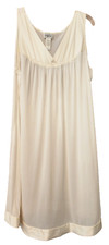 Vtg Vanity Fair Nightgown L Cream Flower Embroidery knee Length Cottage wedding