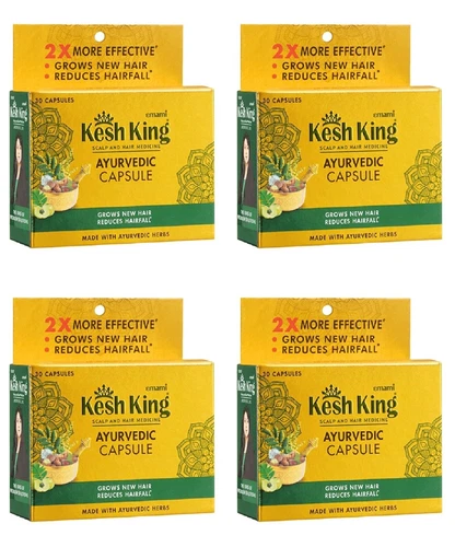 4 x Kesh King Capsules (30caps) Herbal Ayurvedic Hair Growth Supplement - Picture 1 of 3