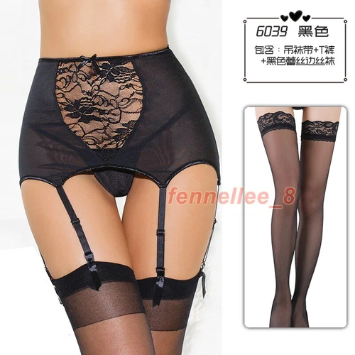 Women Sexy Lingerie Garter Belts Stocking High Waist Lace Suspender Sock Set Hot - Bild 15 von 32