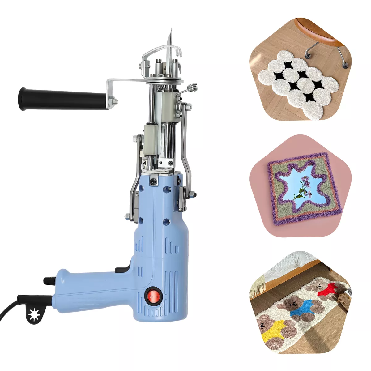 Tufting Gun 2 in 1, Loop Pile Cut Pile Rug Gun Machine Starter Kit, New  Upgrade Electric Carpet Tufting Kit for Rug Making 