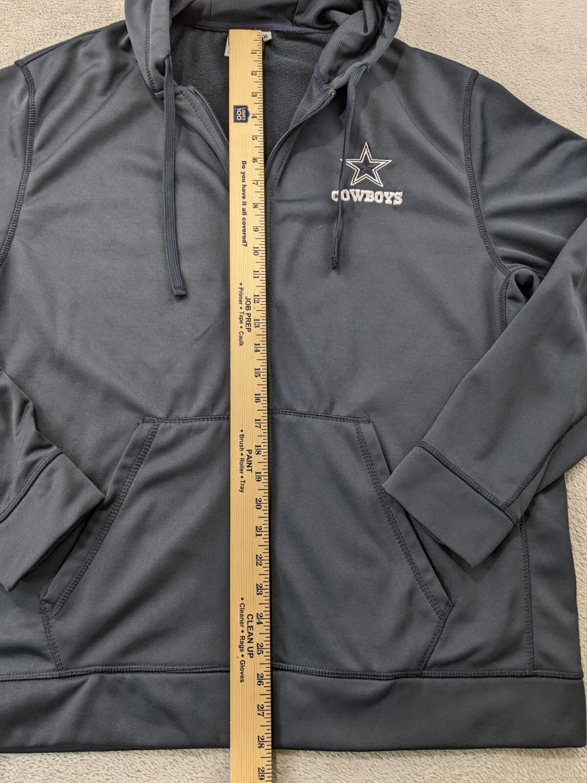 VETEMENTS Felpa con cappuccio Dallas Cowboys taglia XL blu navy full zip NFL abbigliamento felpa pile