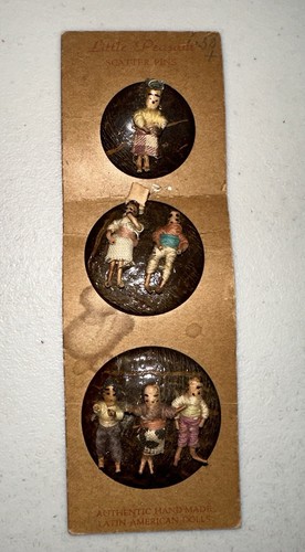 3 Authentic Handmade Latin American Dolls on Pins 