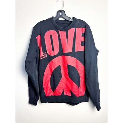 Love Moschino Peace Print Crewneck Pullover Sweatshirt