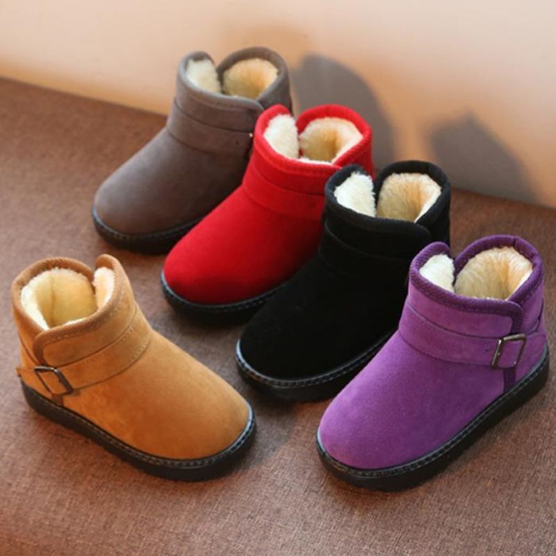 Bebé Niñas Niños Botas de Nieve al Tobillo Cálidas Forradas de Piel Chelsea Escuela Zapatos Planos Invierno