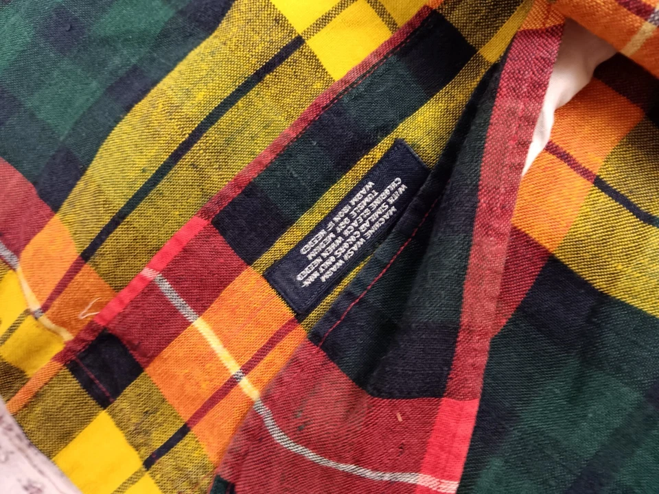 Daniel Cremieux Shirt Men's X-Large Multicolor Classic 100% Linen Plaid - Image 3 of 4