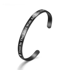 Free Engrave Personalized Stainless Steel Bracelet Custom Date Name Cuff Gifts