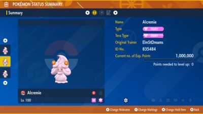   Pokemon Scarlet and Violet   Level 100 6IV   Alcremie Collection  