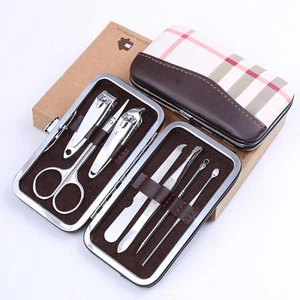 7PCS Pédicure / Set de manucure Clippers Nettoyant Cuticle Grooming Kit Case US