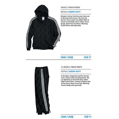 Adidas Jeremy Scott JS Tassels Track Suit Jacket + Pants Limited