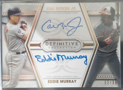 CAL RIPKEN JR EDDIE MURRAY 2022 TOPPS DEFINITIVE DUAL AUTO  