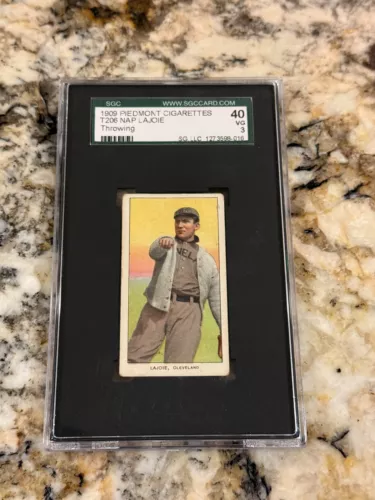 1909 T206 Piedmont Nap Lajoie Throwing SGC 3 Centered Cleveland HOF Beauty