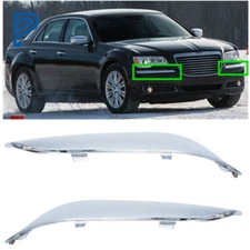 Fit For 2011-2014 Chrysler 300 Front Bumper Molding Chrome Trim Left+Right 2Pcs