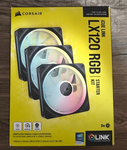 CORSAIR - CUE LINK LX120 RGB 120mm PWM Fans Starter Kit (3-pack) - Black