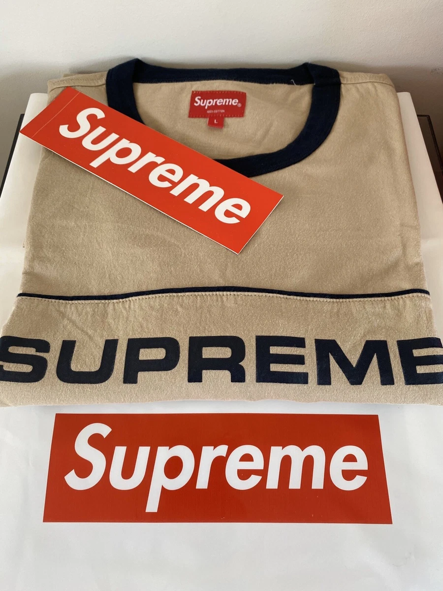Supreme Ringer Tee Tan Colour LARGE New eBay