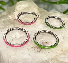 1pc Hinged Segment Ring Glow in the Dark Outer Edge Septum Hoop Helix Daith 16g