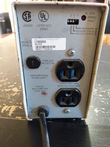 APC BK300 300 VA Back-UPS 300 UPS Power Backup Uninterruptible Computer Use Only - Picture 7 of 9