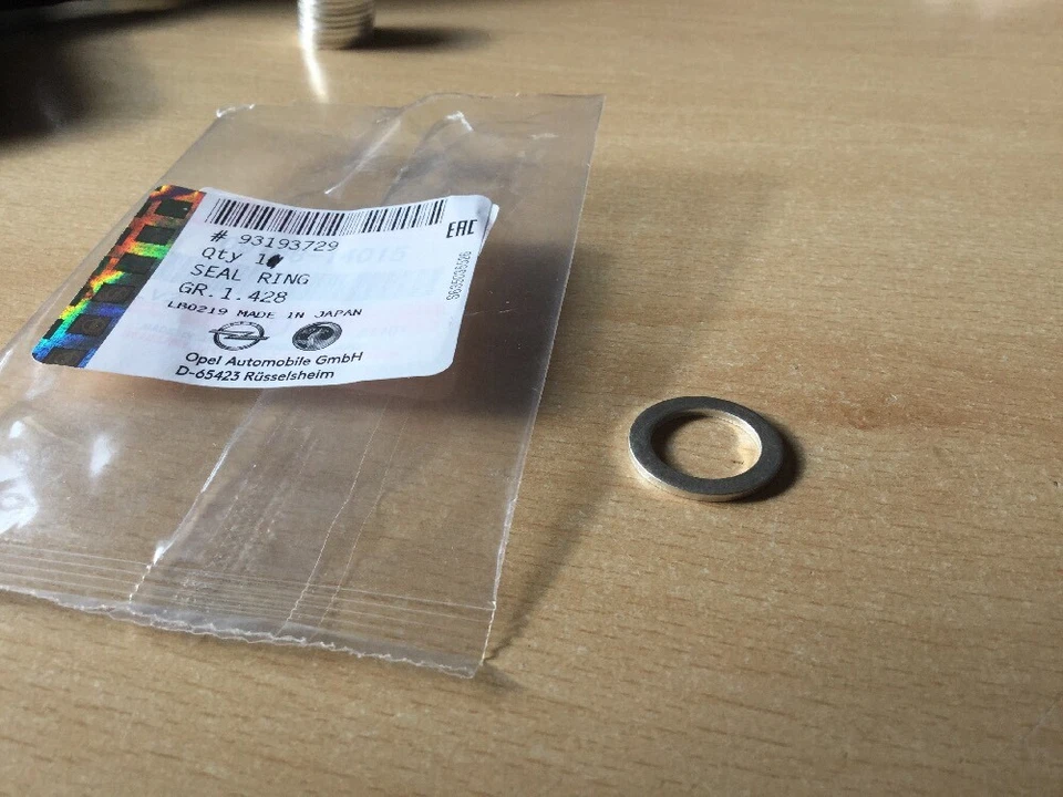 GENUINE NEW VAUXHALL AGILA B Engine Oil Drain Sump Seal Washer 93193729 - Image 2 of 4