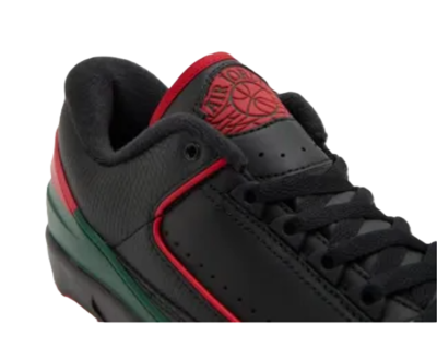 Nike Men's Air Jordan 2 Retro Low Christmas Black/Red/Green DV9956