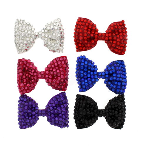 Zac's Alter Ego® Pack of 6 Assorted Bright Colour Jewelled Bows on Clip - Afbeelding 1 van 3