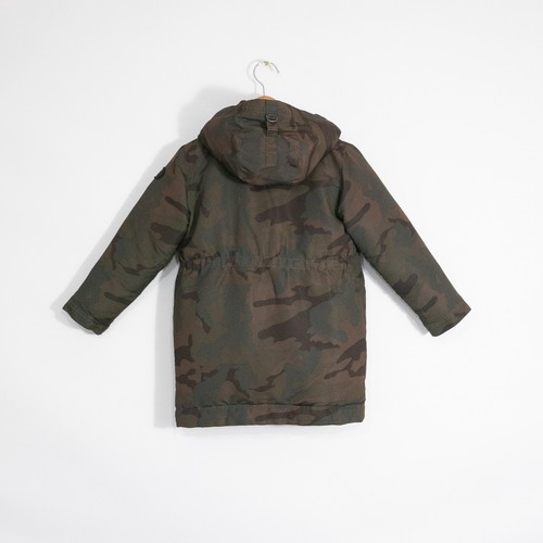 Appaman Boys Down Puffer Coat Jacket Size 8 - Camo Camouflage Hooded Mid Length - Picture 7 of 8
